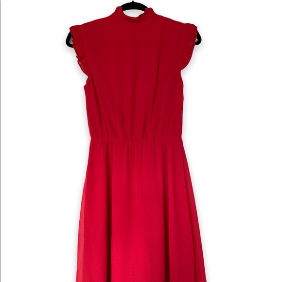 SOLD H&M Red Chiffon Dress 2 - Picture 4 of 4